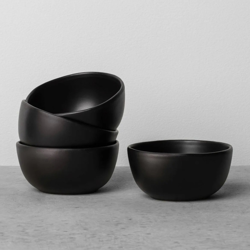 New 8.5oz Stoneware Mini Bowl Matte Black - Hearth & Hand